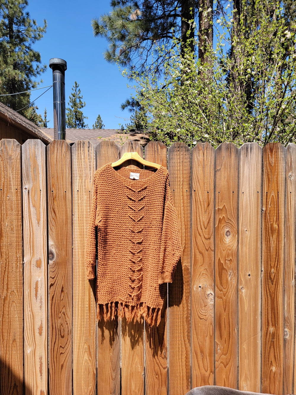 Long Knit Fringe Sweater